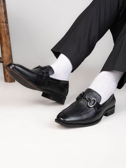 Alberto Torresi - Black Premium Branded Horse Bit Formal Leather Loafers