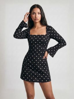 NISHORAMA - Black Nora Polka Dot Dress