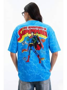 Bonkers Corner - Blue Action Out Of Comics Oversized T-shirt