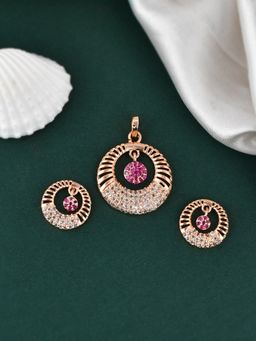 Silvermerc Designs - Gold Plated Ad Pendant With Earrings Set