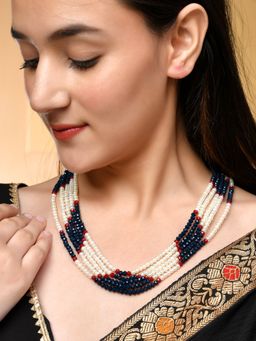 Silvermerc Designs - Handcrafted Beautiful Long Layered Pearl Necklace For Women