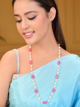 Silvermerc Designs - Pearl And Pink Bead Necklace