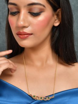 Silvermerc Designs - Gold Plated Long Chain Necklace Multi-Color