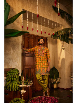 THE ROYALEUM ATELIER - Yellow Kurta with Salwar (Set of 2)