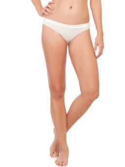 SOIE - Low Rise Cotton Spandex Bikini-Ivory