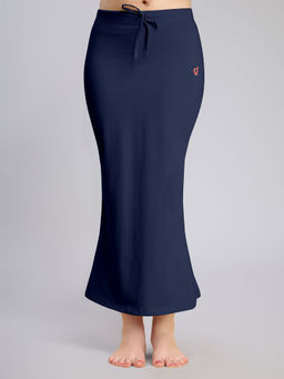 Trendmalls - Womens Lycra Spandex Fish Cut Saree Shapewear Petticoat Navy Blue