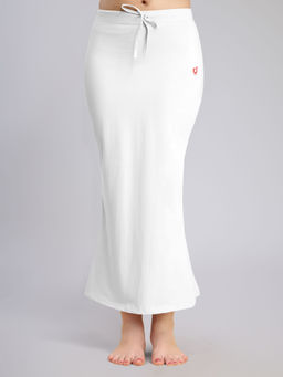 Trendmalls - Womens Lycra Spandex Fish Cut Saree Shapewear Petticoat White