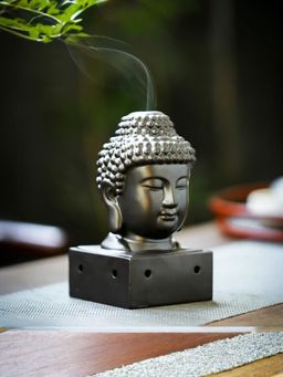 Ekhasa - Ceramic Dhoop Dani Burner for Home, Puja, Buddha Incense Holder, Sambrani Stand