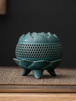 Ekhasa - Ceramic Dhoop Dani Burner for Home, Puja, Sambrani Dhoop Batti Stand, Incense