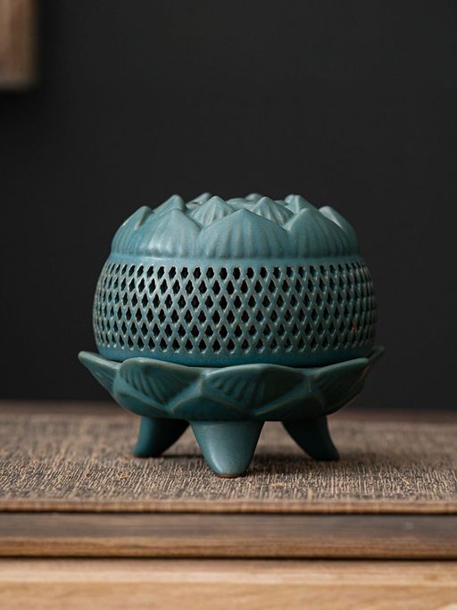 Ekhasa Ceramic Dhoop Dani Burner for Home, Puja, Sambrani Dhoop Batti Stand, Incense