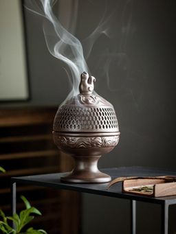 Ekhasa - Ceramic Dhoop Dani Burner for Home, Puja, Sambrani Dhoop Stand & Oud Burner