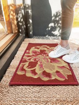 BIANCA - Maroon Highly Durable Anti Slip Door Mat (M)
