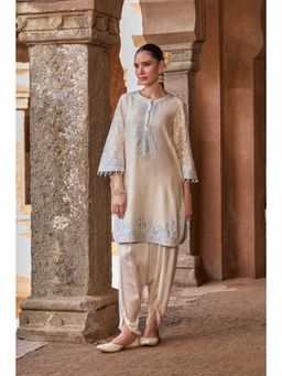 Sheetal Batra - Ivory Embroidered Short Kurta and Dhoti
