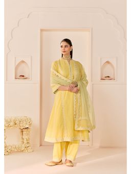 Sheetal Batra - Yellow Kalidaar Kurta with Salwar and Dupatta