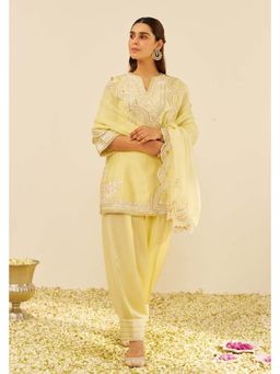 Sheetal Batra - Yellow Short Kurta with Salwar and Dupatta