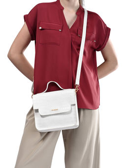 Fastrack - White Compact Sling Bag for Women (M)