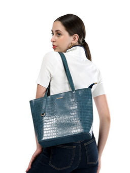 Fastrack - Teal Croco Charm Handbag (L)