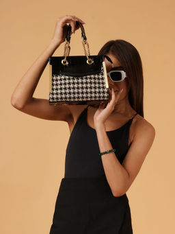 Fabbhue - Black Jacquard Handheld Bag (S)