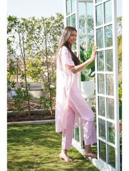 MONK & MEI - Dove Pink Kurta Slip and Pants (Set of 3)