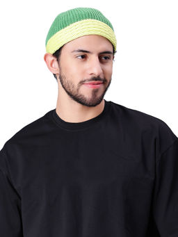 Bharatasya - Mens Knitted Skull Hip Hop Beanie Cap Green