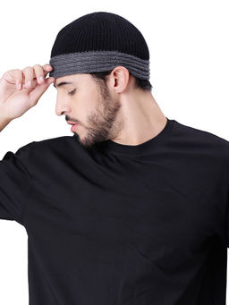 Bharatasya - Mens Knitted Skull Hip Hop Beanie Cap Black