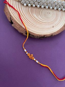 Digital Dress Room - Beautiful Designer Rakhi Lord Ganesha Beads & Moti Mauli Thread Rakhi