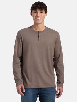Jockey - Us87 Super Combed Cotton Rich Solid Henley T-Shirt Khakhi