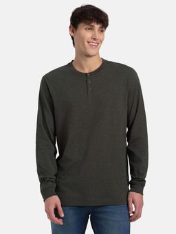 Jockey - Us87 Super Combed Cotton Rich Solid Henley T-Shirt Olive