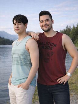 RIGO - Men Multicolor Geometric Printed Cotton Sleeveless Vest (Pack of 2)