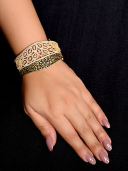 AG'S - Vrini Golden Black American Diamond Bracelet