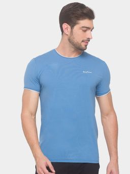 Being Human - Men Solid Blue T-Shirt