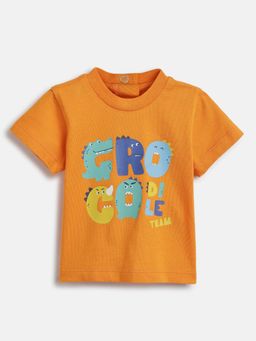 Chicco - Boys Light Orange Printed Short Sleeve T-Shirt