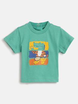 Chicco - Boys Medium Green Printed Short Sleeve T-Shirt