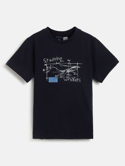 Chicco - Boys Dark Blue Printed Short Sleeve T-Shirt