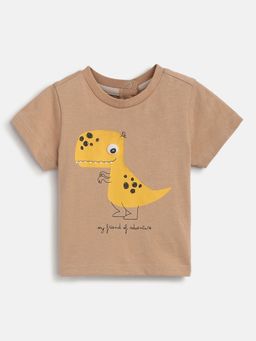 Chicco - Boys Medium Brown Printed Short Sleeve T-Shirt