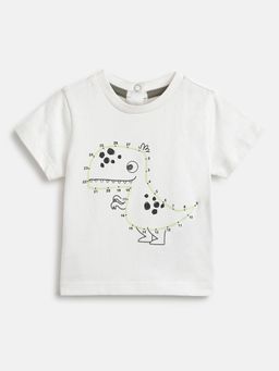 Chicco - Boys White Printed Short Sleeve T-Shirt