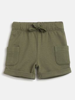 Chicco - Boys Medium Green Solid Shorts