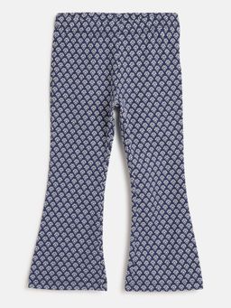 Chicco - Girls Blue Printed Boot Cut Trouser