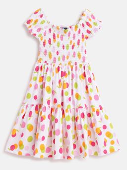 Chicco - Girls Natural Printed Short Sleeve Dress