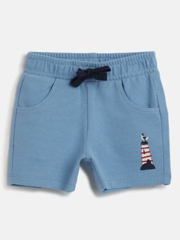 Chicco - Boys Medium Light Blue Printed Shorts