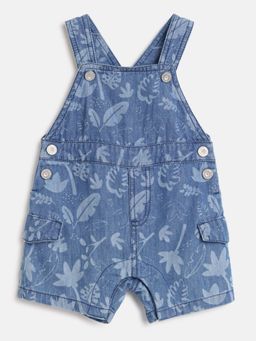 Chicco - Boys Medium Blue Printed Short Dungaree