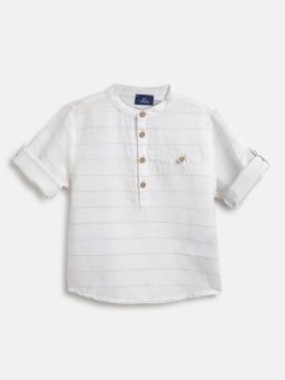Chicco - Boys White Striped Long Sleeve Shirt