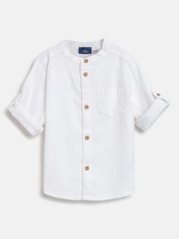 Chicco - Boys White Solid Long Sleeve Shirt