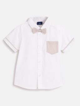 Chicco - Boys White Solid Short Sleeve Shirt