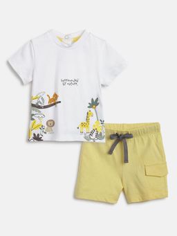 Chicco - Boys White T-shirt with Short Pants (Set of 2)