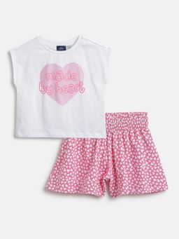 Chicco - Girls White T-shirt with Short Pants (Set of 2)