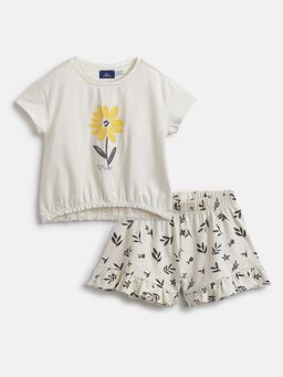 Chicco - Girls Light Natural T-shirt with Short Pants (Set of 2)