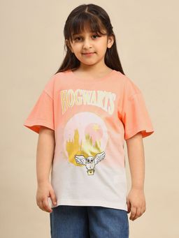 Kidsville - Official Harry Potter Printed Girls Oversized Fit T-shirt