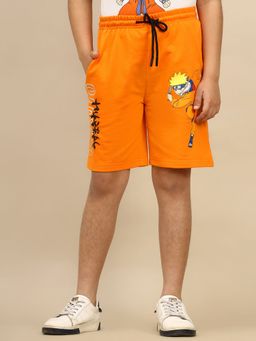 Kidsville - Official Naruto Printed Boys Orange Regular Fit Shorts