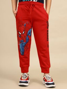 Kidsville - Official Spiderman Printed Red Regular Fit Jogger